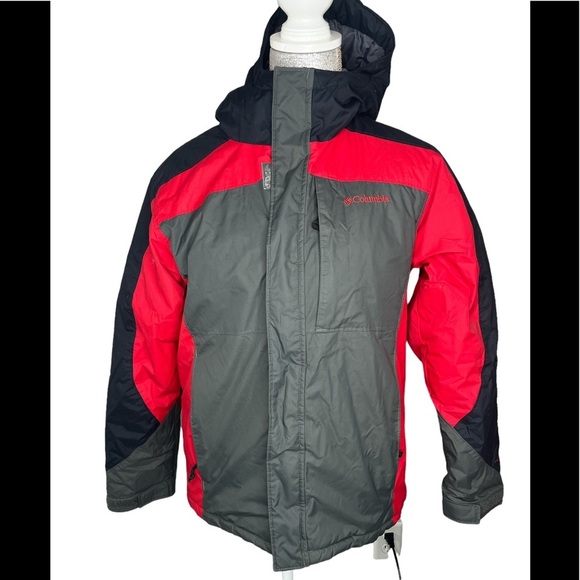 Columbia Boys Winter Jacket Red/Black/Gray Size 14-16